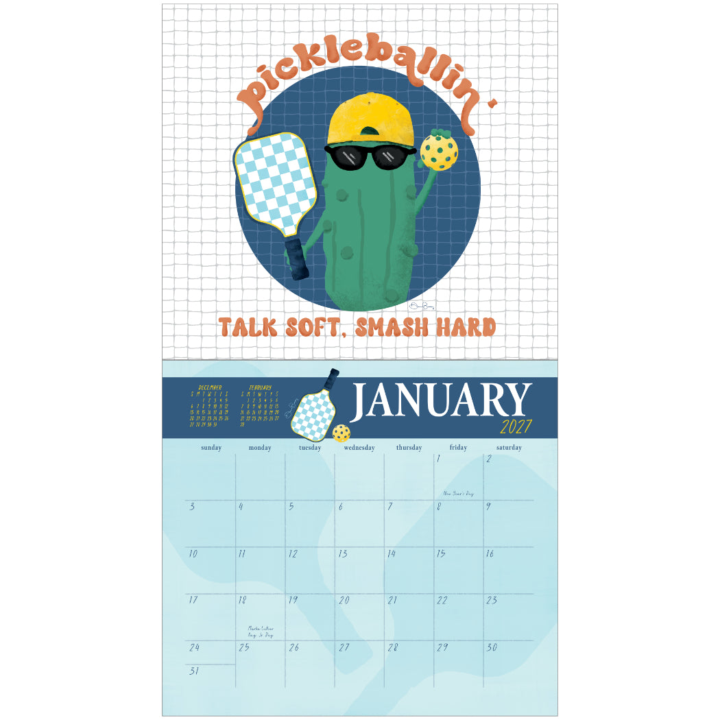 Pickleball Is Life 2027 Wall Calendar