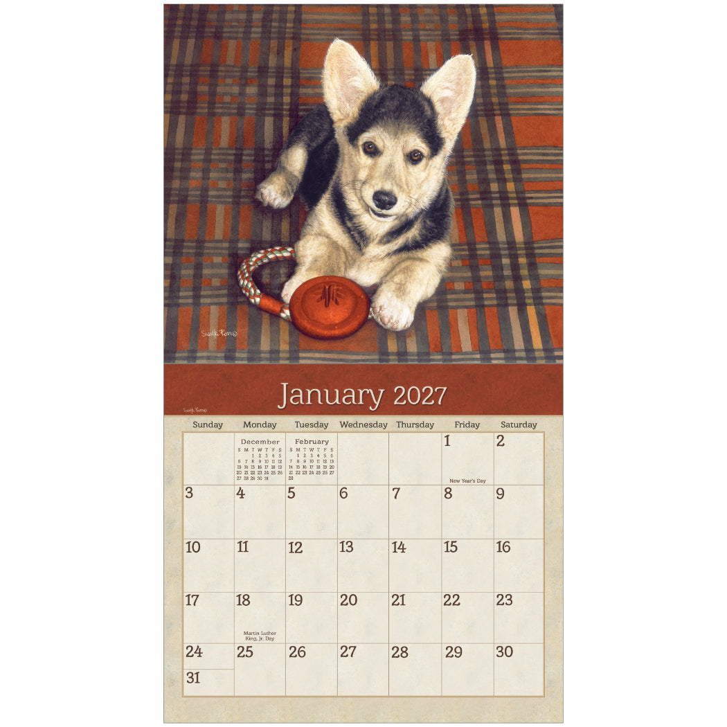 Puppies 2027 Wall Calendar