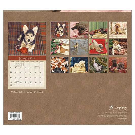 Puppies 2027 Wall Calendar