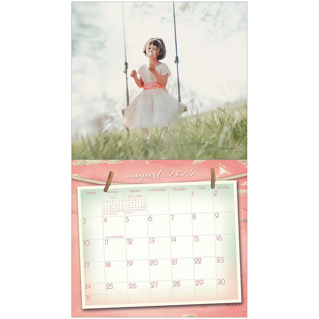 Vintage Pink 2025 Wall Calendar The Lang Store