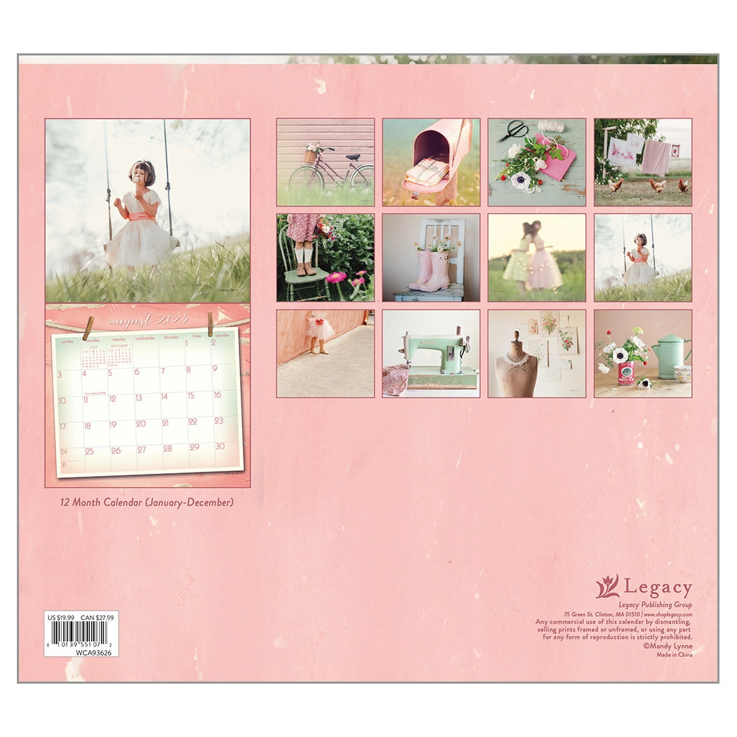 Vintage Pink 2025 Wall Calendar The Lang Store