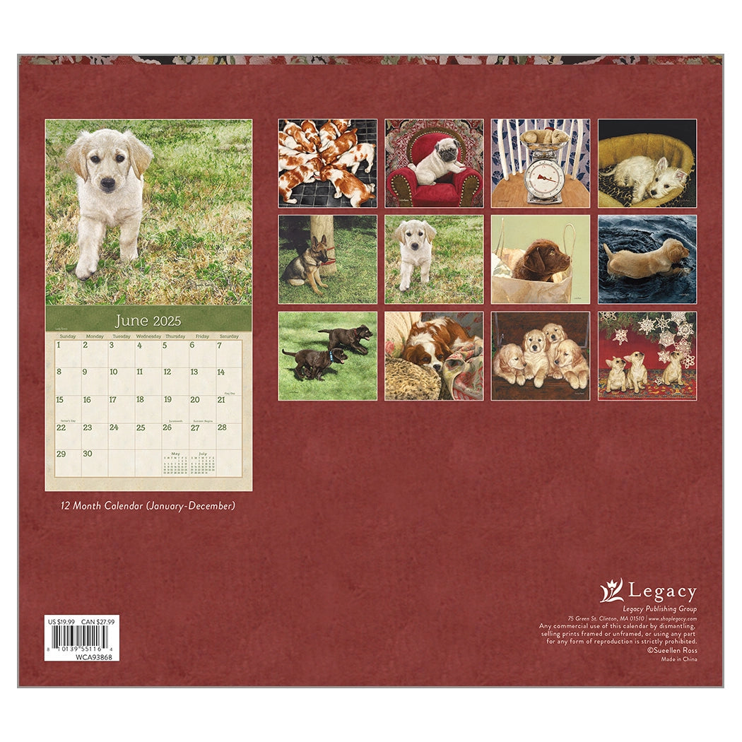 Puppies 2025 Wall Calendar