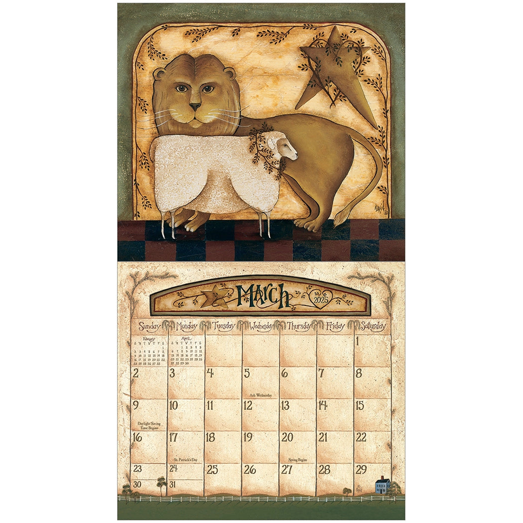 Folk Art by David 2025 Wall Calendar The Lang Store