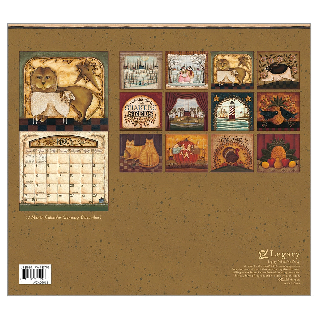 Folk Art by David 2025 Wall Calendar The Lang Store
