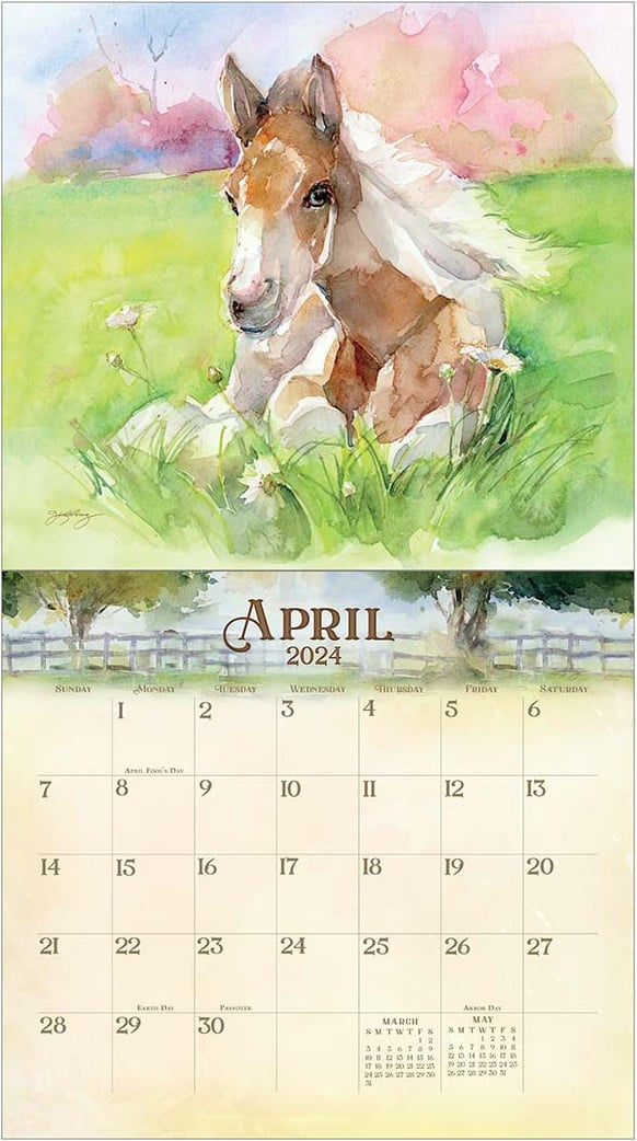 For the Love of Horses 2024 Wall Calendar